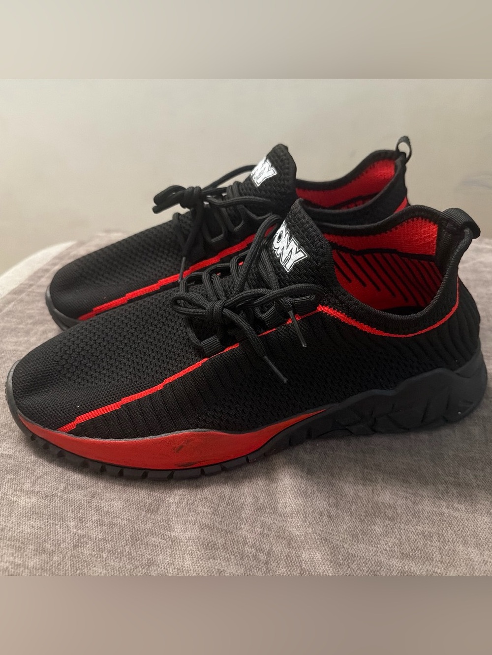 Pony Black and Red Men's Athletic Knit Sneakers
